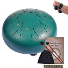 Hand Pan Drum Tank Hang Drum Percussion Instrument with Drumsticks Tw