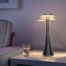 Rechargeable Designer Table Lamp Touch-sensitive Led Table Lamp - Dimmable Titanium Usb Bedside Lamp 3w Cordless Desk Lamp with Battery And Shade for