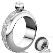 Bracelet Flask Bangle Flasks Creative Stainless 304 Steeland Hip Flask Funnel Set for Women 3.5 Oz Silver Tw