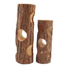 2Pcs Hamster Wooden Tree Hole Toy Assorted Colors Small Pet Tunnel