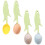 4 Pcs Ceramic Flower Spoon Household Ceramics Child 1