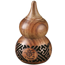 Wood Carved Gourd Sachet Aroma Beads Diffuser Light Brown Decor