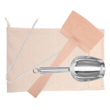 1Set Canvas Ice Crusher Bag with Wood Hammer Reusable Bar Accessory