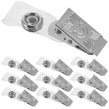 100Pcs Metal and PVC Id Card Clips Sturdy Badge Holders for Office Use