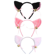 3 Pcs Cat Ears Headband Child Issue Card Fabric Make Up