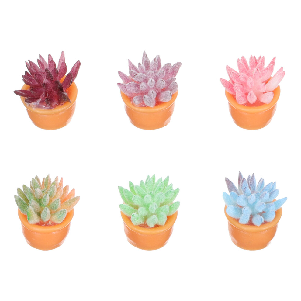 6pcs Small Succulent Potted Plant Resin Doll House Desk-image-OPC-PJWN8KS-NEW