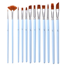 Back To School Paint Brush Pens Flat Paint Brush Nylon 12pcs