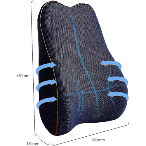 Ergonomic Memory Foam Lumbar Pillow with Washable Cover And Adjustable Strap Tw 1