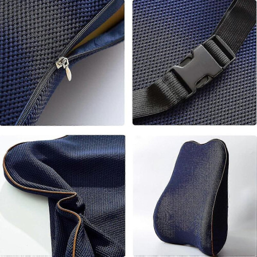 Ergonomic Memory Foam Lumbar Pillow with Washable Cover And Adjustable Strap Tw 2