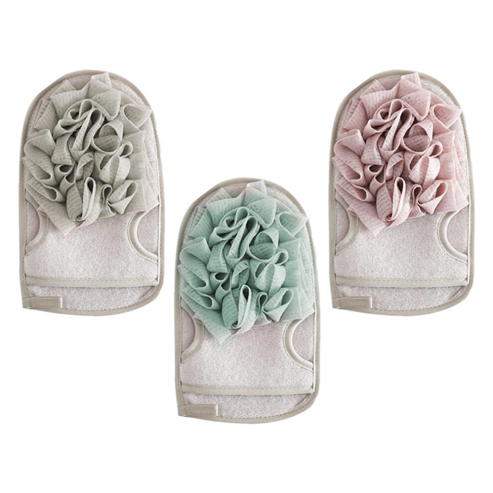 Aboofan 3Pcs Bath Shower Gloves Exfoliating Sponge Cotton Back Scrubber
