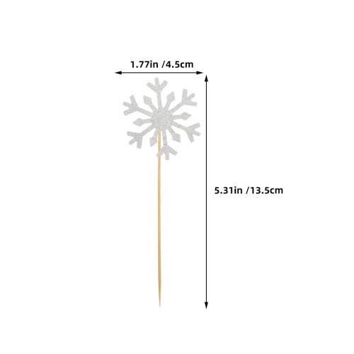 Merry Christmas Cake Decorations Silver Paper Bamboo 150 Pcs 2