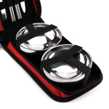 7pcs stainless steel portable double-layer insulated tableware set