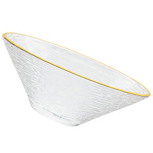 Flatware Salad Bowl Glass Bowls Reusable Serving Mixing Stripe 2