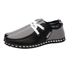 1 Pair Mensshallow Slip-On Breathable Black Cloth