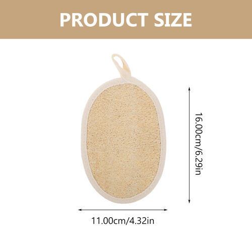 2Pcs Reusable Beige Loofah Back Scrubber Cotton Bath Cleaning Tool 2
