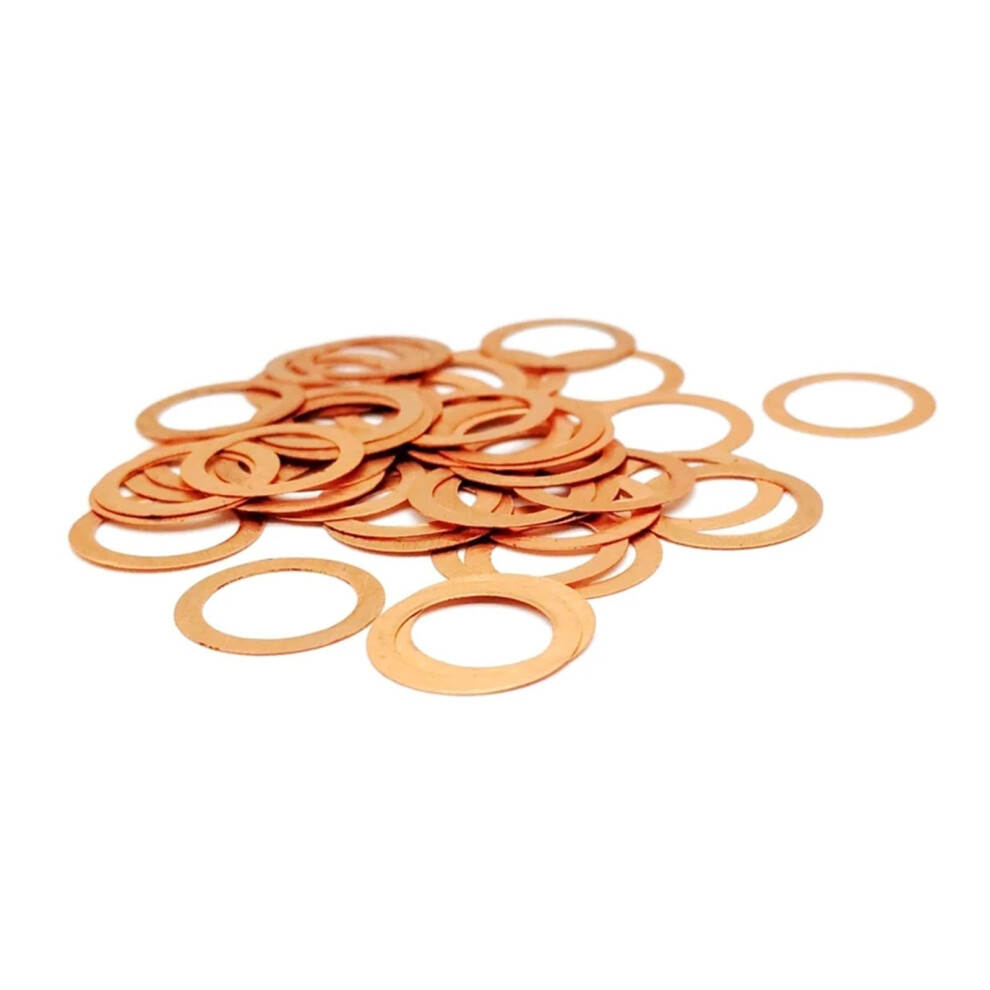 Copper Washers 7X10x0.1mm Red Copper Gasket Sealing Ring T3 Thin Sheet For Plumbing And Automotive (50Pcs) 6482260872162