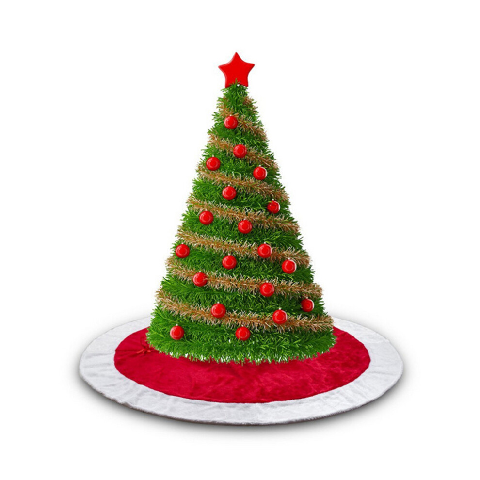 Cloth Skirt Tree Skirt Red Plush 1pack For Holiday Christmas-image-OPC-PJWP976-NEW