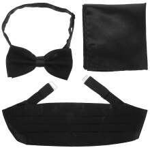 Men'S Cummerbunds Black Cloth 1 Set For Weddings And Banquets