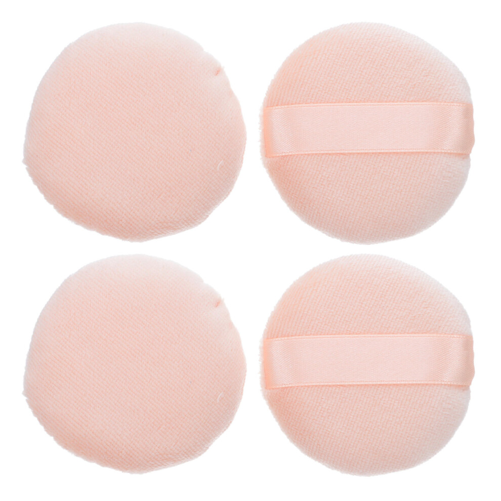 Iplusmile Pink 4Pcs Round Powder Puff Makeup Sponge For Smooth Foundation