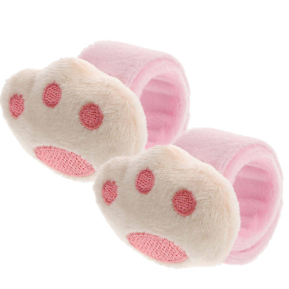 Animal Slap Bracelet Pink Plush 2pcs 9.1x2.4x0.8in-image-OPC-PJWPFSV-NEW