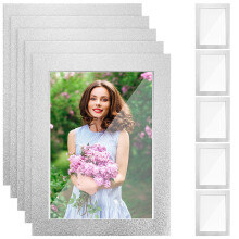 10Pcs Silver Paper Picture Mats for Crafts Elegant Photo Frame Display