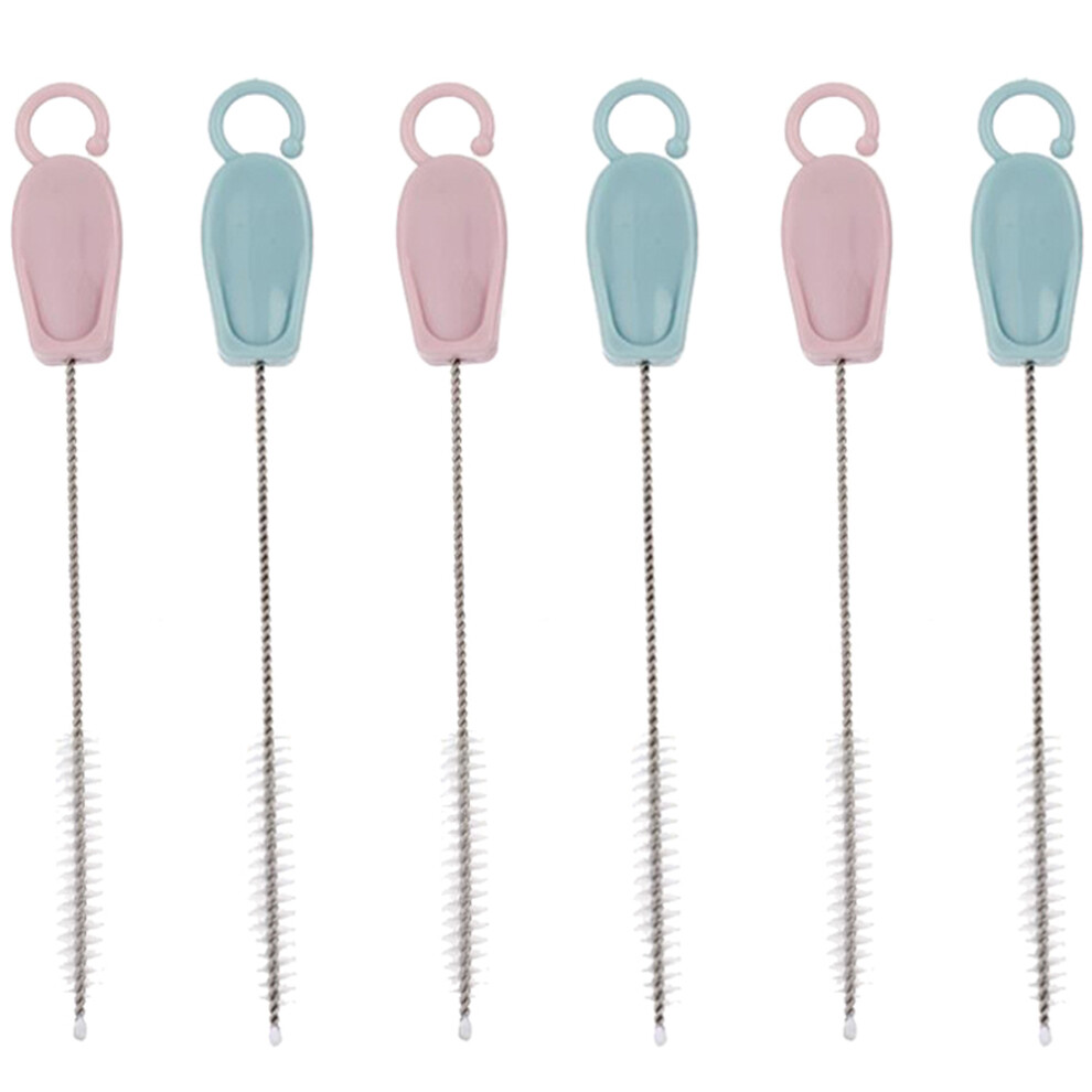 6Pcs Stainless Steel Straw And Bottle Brush Set Happyyami