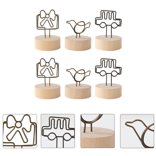 6Pcs Creative Memo Clips Vertical Photo Message Holder Assorted Colors 1