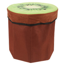 Brown Velvet Fruit Ottoman Storage Stool Foldable Durable Seat