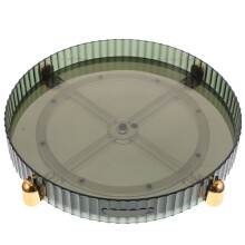 Rotating Turntable Organizer Tray Green Pet for Spice and Skincare