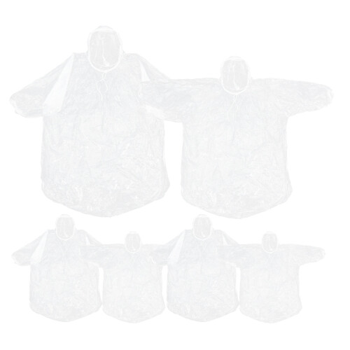 1Ensemble Poncho Jetable Transparent Adulte Élastique 2