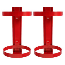 2Pcs Fire Extinguisher Holder Wall Mount Red Iron Quick Install