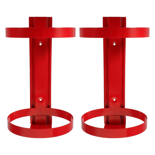 2Pcs Fire Extinguisher Holder Wall Mount Red Iron Quick Install