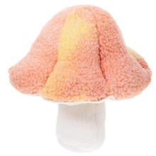 Khaki Plush Mushroom Pillow Soft Decorative Throw Cushion for Sofa