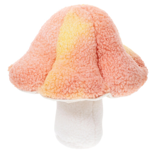 Khaki Plush Mushroom Pillow Soft Decorative Throw Cushion for Sofa