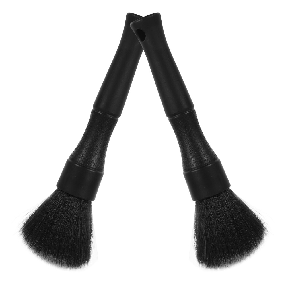 2Pcs Auto Detailing Kit Interior Car Cleaning Brushes Soft Black 3062623028912