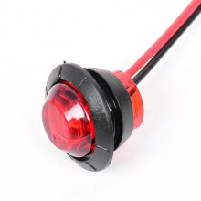 (5pcs, red) Round 3/4" LED Side Marker Light 12V 24V Orange Amber Indicator Signal Grille Lamp Truck Trailer Caravan Camper 10/5/2PCS