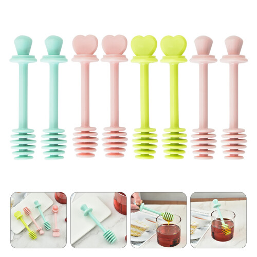 Honey Dipper Grooved Stirring Tools Multipurpose Home Use 8pcs 1