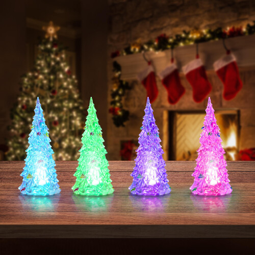 Table Tree With Lights Led Light Christmas Tree Multi 4pcs 2
