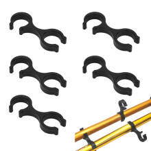 Hiking Pole Accessories Pack of 20, Plastic Alpine Pole Clips and Trekking Pole Clamps, Black Shell Hose Guide for Outdoor Walking Sticks
