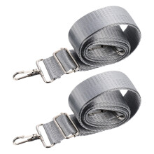 2Stk Nylon Schultergurt , Grau, Mit Metallclips Für Handtaschen