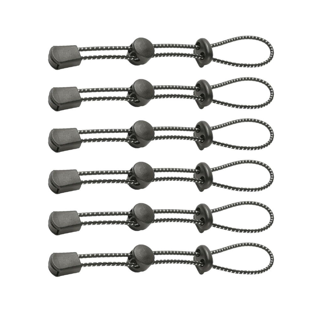 Pack Of 6 Adjustable Bungee Cords For Trekking Poles, Black Backpack Accessories, Durable Lanyard Compatible 6038364476081