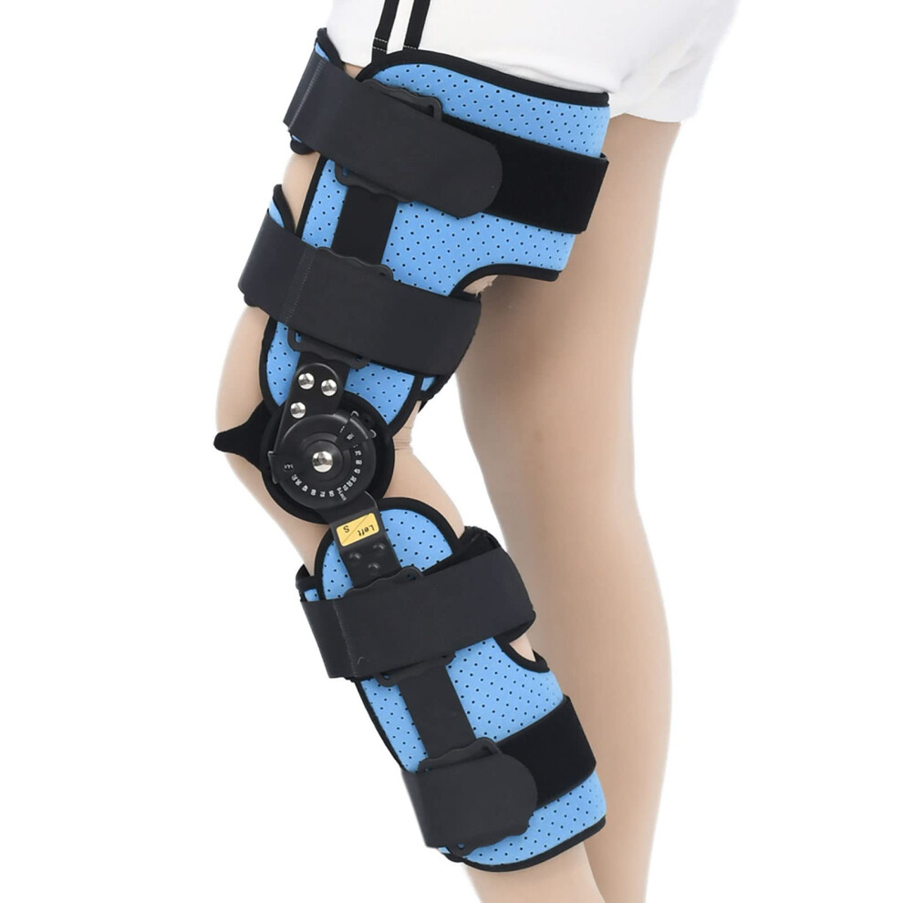 Articulated Adjustable Knee Brace for Injury Support - Orthotic Stabilizer for Left Leg - Post-Operative Recovery, Size S
