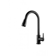 (black) Pull kitchen faucet cold and hot water dual purpose splash proof faucet fast heating household wash basin faucet