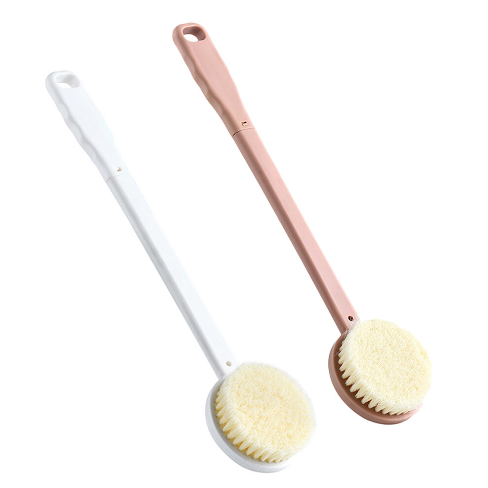Villcase 2Pcs Double-Sided Exfoliating Bath Brushes Long Handle Assorted Colors