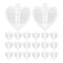 20Pcs Heart Shaped Plastic Paper Clips For Office Photos