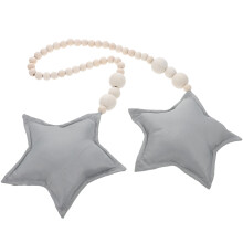 Wooden Bead Garland Tinsel Silver Party Decorations Baby Grey