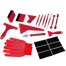 21Pc Auto Window Tinting Tool Kit Red Car Film Squeegee Cutter