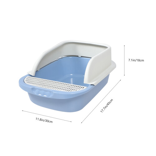 1 Set Cat Litter Box Blue Plastic The Cat 2