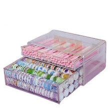 (2 Drawers) Multifunctional Desktop Organizer Pen Washi Tape Holder Makeup Storage Box School Office Accessories Stationery