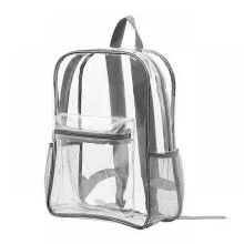 (Grey) Explosive Transparent Pvc Outdoor Sports Fitness Transparent Waterproof Travel Transparent Visible Backpack